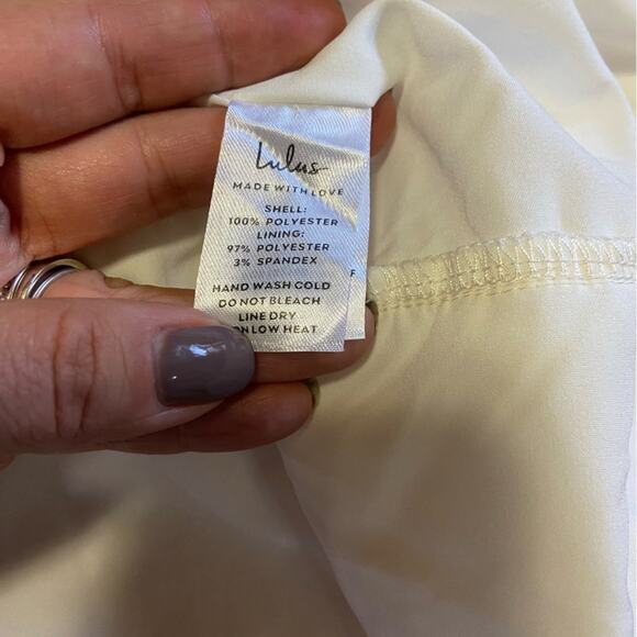 NWOT Lulus Elegant Direction Ivory Embroidered Ruffled Tie-Strap Midi Dr… - Picture 9 of 15